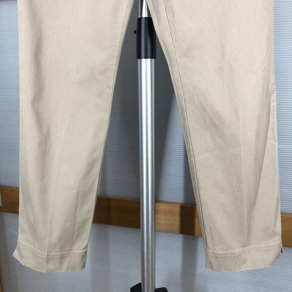 Sz S (4/6)- Smythe Tan Straight Leg Hight Rise Chino Khaki Trouser Pants‎ - Picture 3 of 15